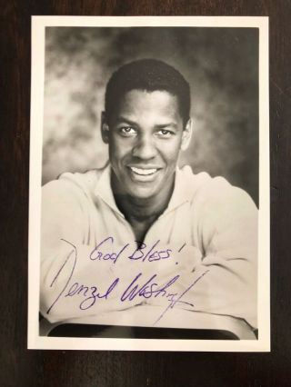 Rare Denzel Washington 1997 Signed Autographed 5x7 Photo Malcolm X Fences Glory