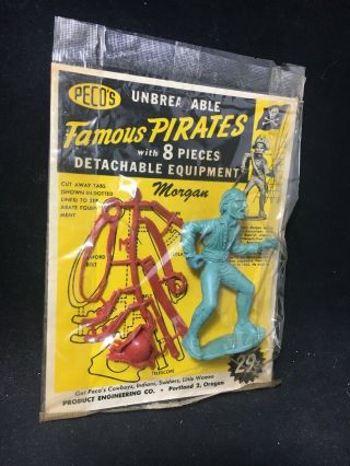 RARE Vintage 1950s PECO Famous Pirates Captain Morgan Peco’s NOS MOC 2