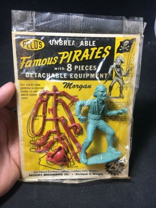 RARE Vintage 1950s PECO Famous Pirates Captain Morgan Peco’s NOS MOC 3
