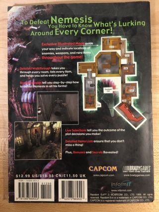Resident Evil 3 Nemesis Official Strategy Guide - PS1 Rare 2