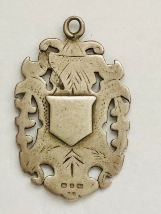 Rare 1897 Victorian 15 Grams Silver Hallmark Medal Badge Pendant - Football ?