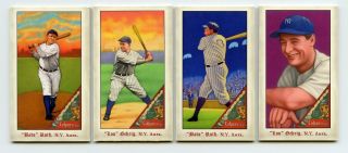 Rare Helmar York Yankees Team Set: Babe Ruth X2 & Lou Gehrig X2