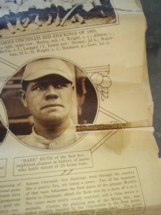 Rare 1919 BABE RUTH TY COBB ROGER HORNSBY MID WEEK PICTORIAL NEWSPAPER 5