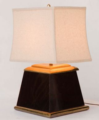 Rare Brass & Black Plexiglass Table Lamp By Chapman 1979