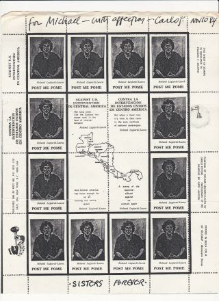 Rare 1984 Roland Legiardi - Laura Mail Art Artistamps Carlo Pittore & Gary Halpern