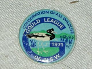 Rare Vintage 1971 Gould League Club Of N.  S.  W.  Conservation Of All Wildlife Badge