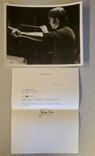 James Conlon Rare Signed Vintage 8x10 Photo And Letter,  American Opera Conductor