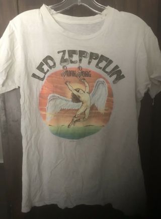 Led Zeppelin Swan Song Vintage T - Shirt Extremely Rare.  Late 70’s/early 80’s.