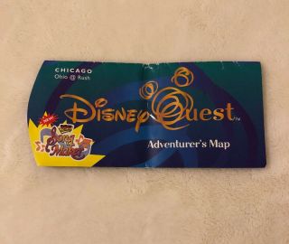 Disney Quest Chicago Vintage 90s Map - Rare No Longer In Existence