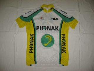 Phonak Fila Rominger Classic Rare Vintage Cycling Jersey Size Xl