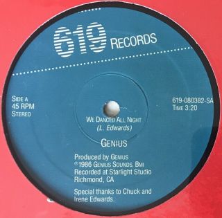 Genius - We Danced All Night - 12 " Rare Modern Soul/boogie/80 