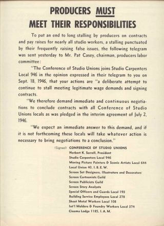 1946 Rare Conference Of Studio Unions 