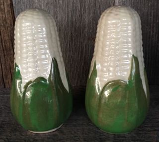 Vintage Rare 1941 Shawnee Pottery White Corn King Tall Salt & Pepper Shakers