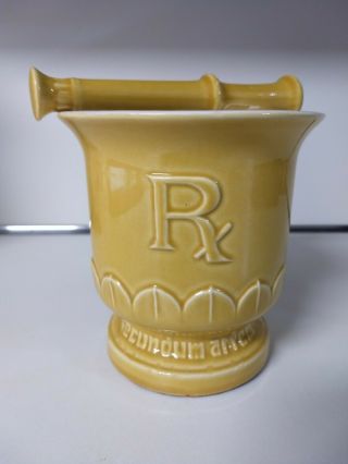 Rare - 1975 Mccoy Pottery - 150th Anniversary Rx Mortar And Matching Pestle