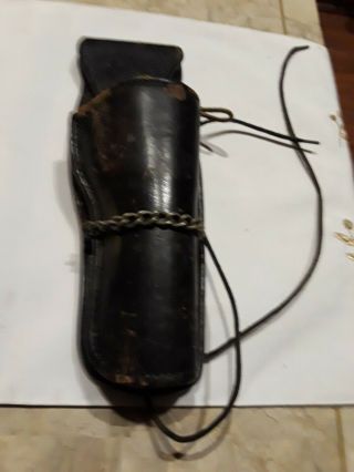 Rare Authentic Arvo Ojala Quick Draw Leather Holster Black & Silver Chain 1950 