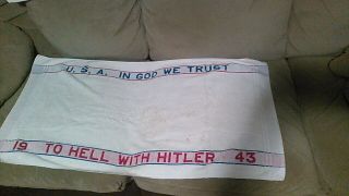 2 - Rare Wwii 1943 " To Hell With Hitler " Cannon Mills Towels