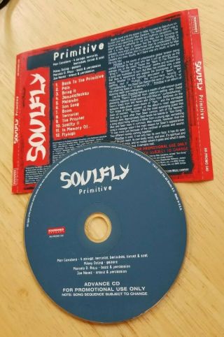 Soulfly Primitive Advance Cd Sepultura Slayer Deftones Slipknot Sean Lennon Rare