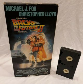 Back To The Future 2 Cardboard Vhs Store Box Display 15” Rare Vintage Standee
