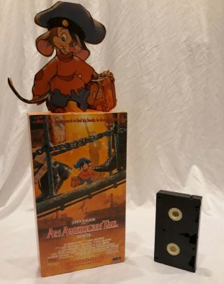 An American Tail Cardboard Vhs Store Box Display 24” Rare Vintage 1986 Standee