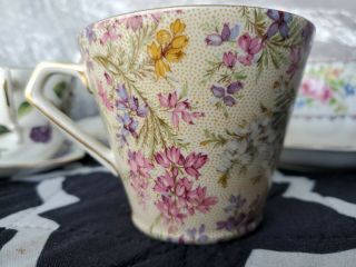 Lord Nelson Ware Art Deco Pink Floral Chintz Tea Cup England C.  1930 Rare Old