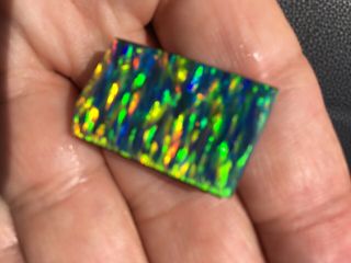 Rare Lab Created Tiger Striped Black Opal Rough 14.  25 Cts