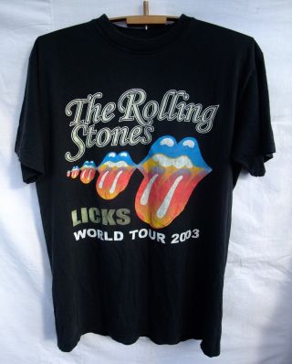 Rare Rolling Stones Licks World Tour 2003 Europe Dates Vintage T - Shirt Xl