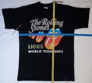 rare Rolling Stones Licks world tour 2003 Europe dates vintage t - shirt XL 3