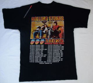 rare Rolling Stones Licks world tour 2003 Europe dates vintage t - shirt XL 8