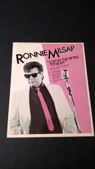 Ronnie Milsap " Lost In The Fifties Tonight " Rare Print Promo Poster Ad