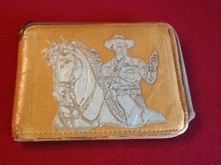Rare Vintage 1940 ' s - 50 ' s Western Cowboy Leather Wallet HOPALONG CASSIDY 2