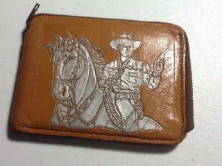 Rare Vintage 1940 ' s - 50 ' s Western Cowboy Leather Wallet HOPALONG CASSIDY 3