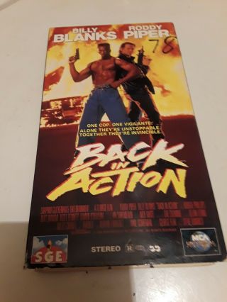 Back In Action Vhs Billy Blanks Roddy Piper Very Rare Oop 1994 Htf Cult Vtg Heat