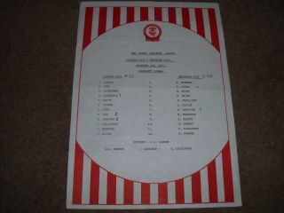 Rare Lincoln City V Bradford City Reserves North Midlands League 1st Nov 1977