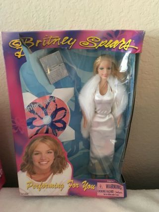 Rare Britney Spears Doll CD Lucky White Gown Performing For You 2000 2