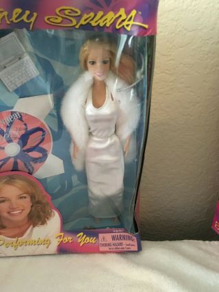 Rare Britney Spears Doll CD Lucky White Gown Performing For You 2000 3