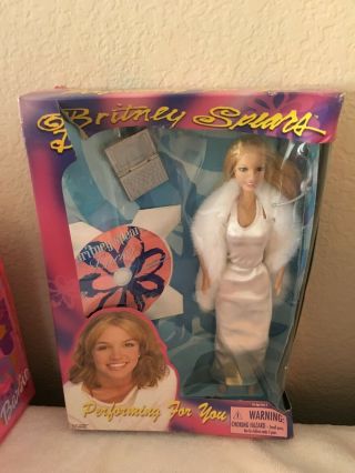 Rare Britney Spears Doll CD Lucky White Gown Performing For You 2000 4