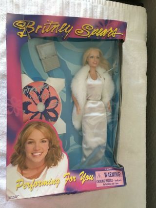 Rare Britney Spears Doll CD Lucky White Gown Performing For You 2000 7
