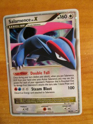 PL Pokemon SALAMENCE LV.  X Card ARCEUS Platinum Set 98/99 Ultra Rare PLAYED AP 1 4