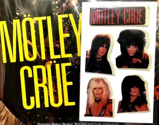 Motley Crue - 1984 Official Shout At The Devil Puffy Stickers Mega - Rare