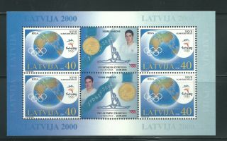 Latvia.  2000.  Small Sheet Olympic Games Gold Medal.  Mi 534 Mnh Rare