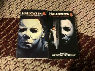 Halloween 4 And 5 Horror Sov Slasher Rare Oop Vhs Big Box Slip