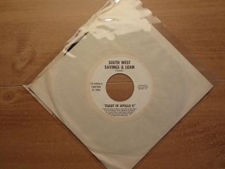 Vintage - Flight Of Apollo 11 - 1969 - 7 " 45 Vinyl Record - Rare - South West S & L Promo