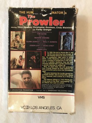 The Prowler - VHS - Big Box - Rare - OOP 4