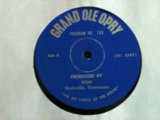 Rare Grand Ole Opry Radio Show Lp 133 Willie Nelson Sonny James Charlie Louvin