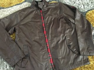 Liverpool Fc Rare Retro Tarten Lined Lfc Top Over Shirt Jacket Coat - Large