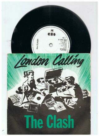 Punk - The Clash - London Calling/armigideon Time - Uk Cbs,  Ps Rare Green Sleeve
