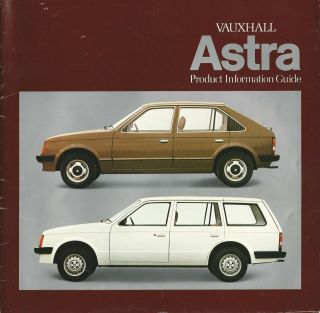 Vauxhall Astra Confidential Product Information Guide.  V.  Rare V2452 03.  80 (uk)