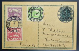Czech,  Austria To Denmark 1919 Rare Mixed Country Franked Forerunner Card,  Csr
