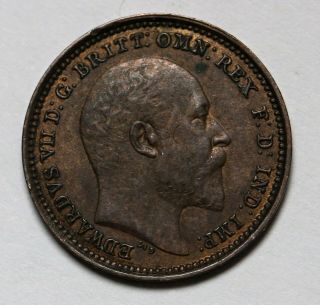 1902 Uk Great Britain / Malta 1/3 Farthing 288k Minted Rare Coin Km 791