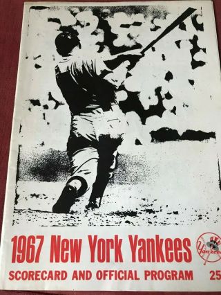 Rare 1967 York Yankees Program Mickey Mantle & Harmon Killebrew Homers Twins